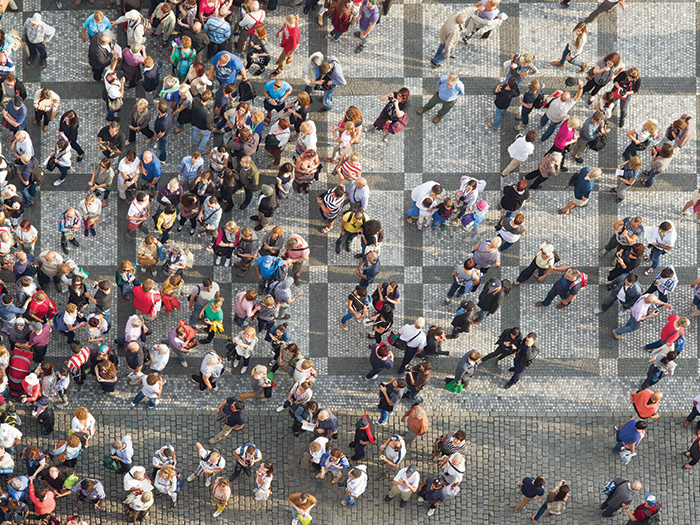 People top view