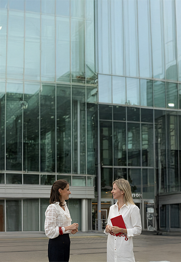 Two women having a conversation