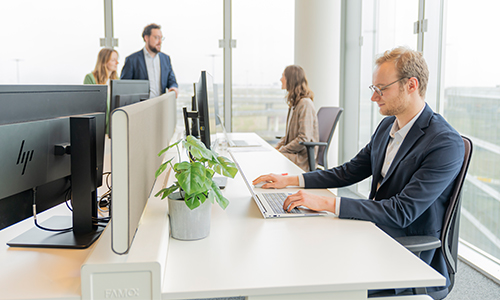 Man behind desk