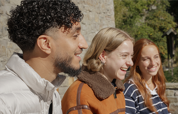 Happy people smiling
