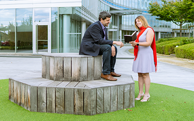 Accounting colleagues outside